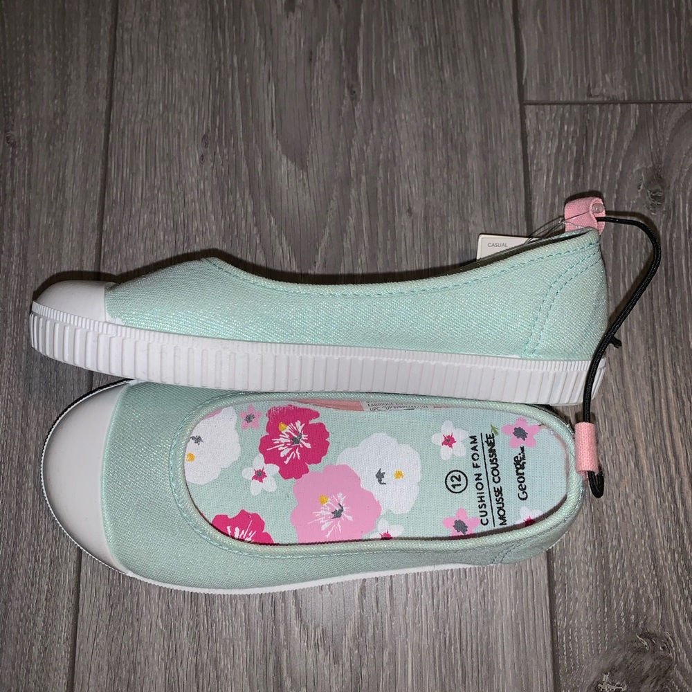 Girls Kids Glitter Slip On Shoes NEW